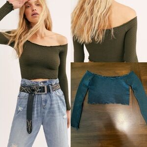 NWOT Free People Intimately Textured Long Sleeve Top, Size M/L